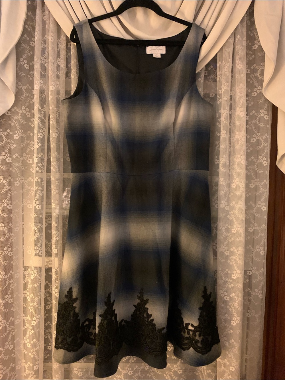 Jessica Simpson Blue Black Ombre Fit-and-Flare Dress